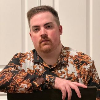 man staring straight ahead