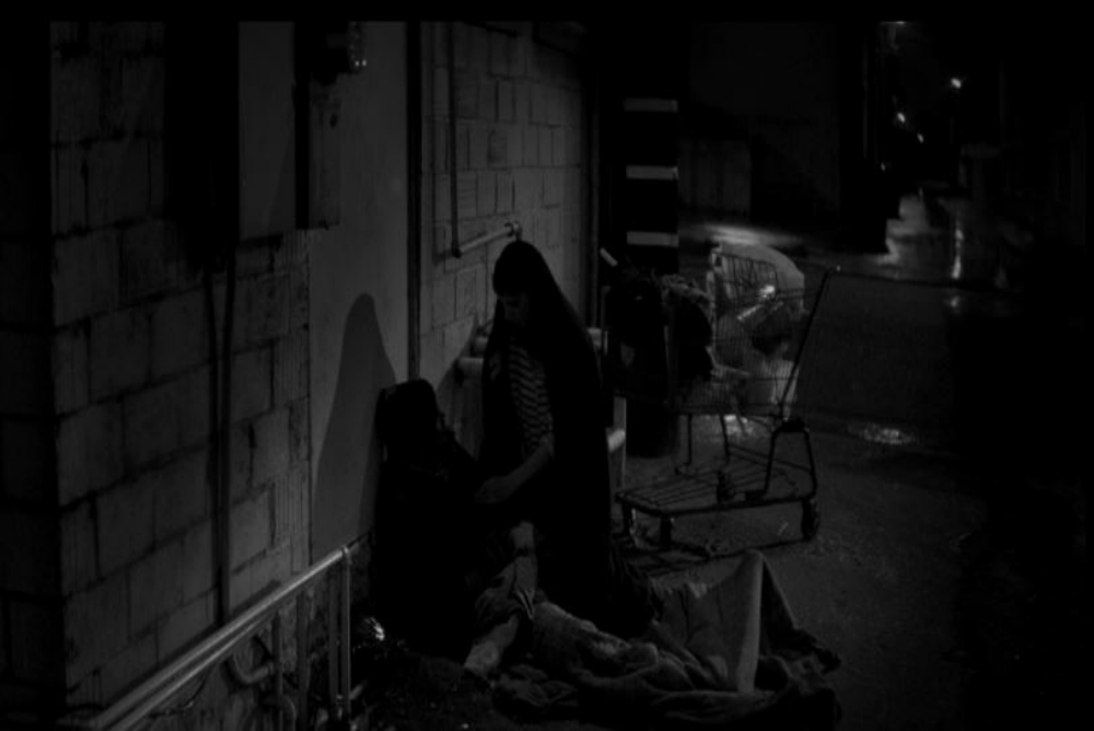 Fig. 2, Girl walks home, the homeless man