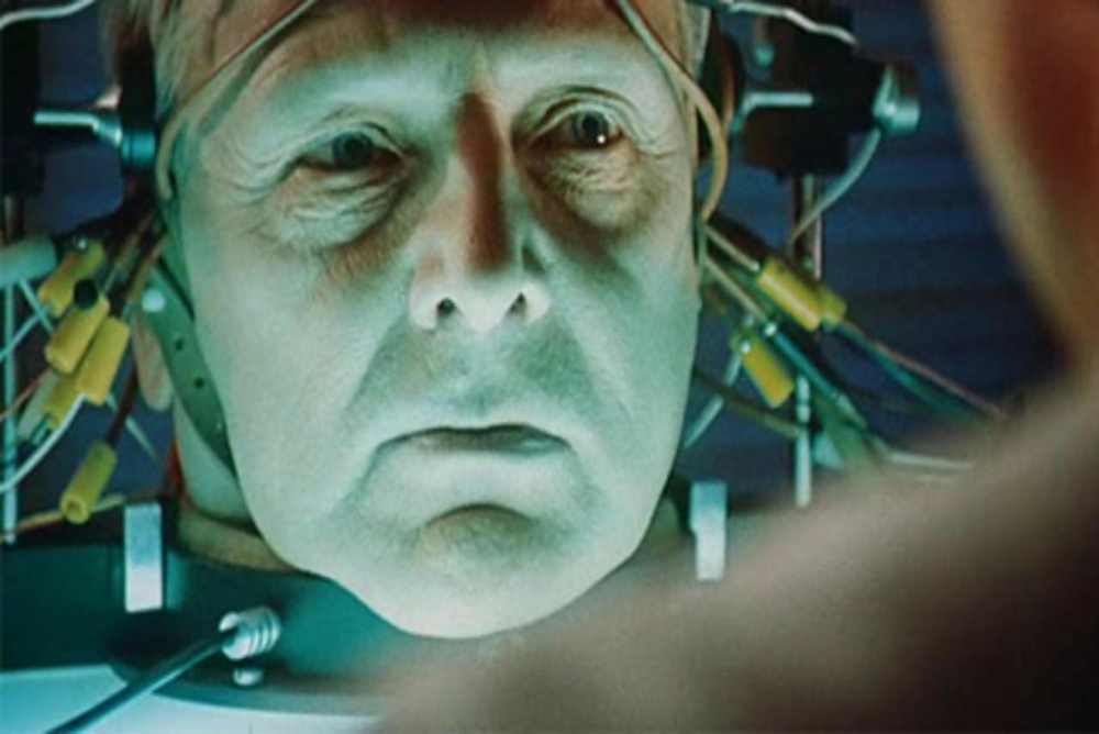 person in head contraption