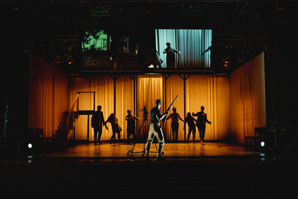 stage scene of zombies