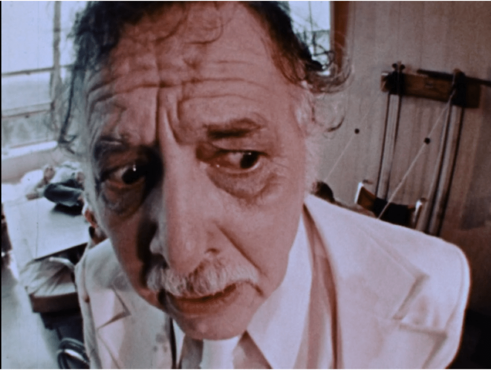 closeup of a scared man's face