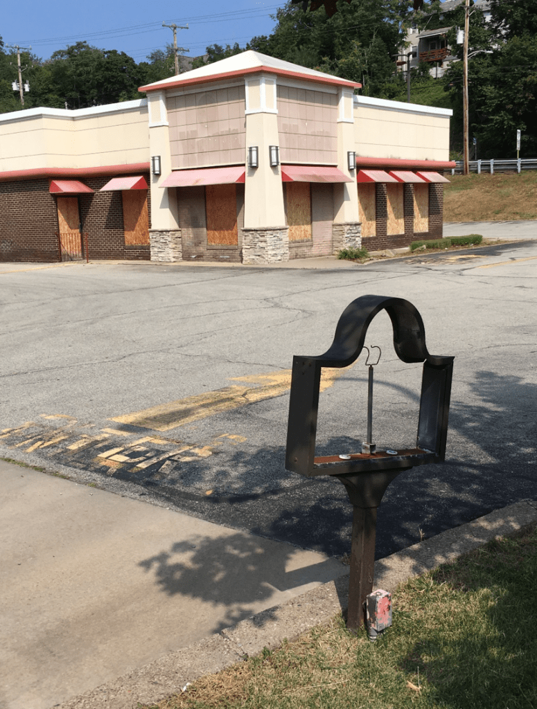 empty storefront from a distance