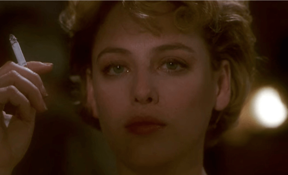close-up of a woman smoking