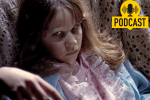 A young girl, pale and sickly, stares menacingly at the camera