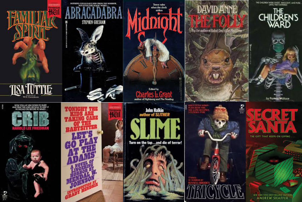 decorative image of a collection of book covers